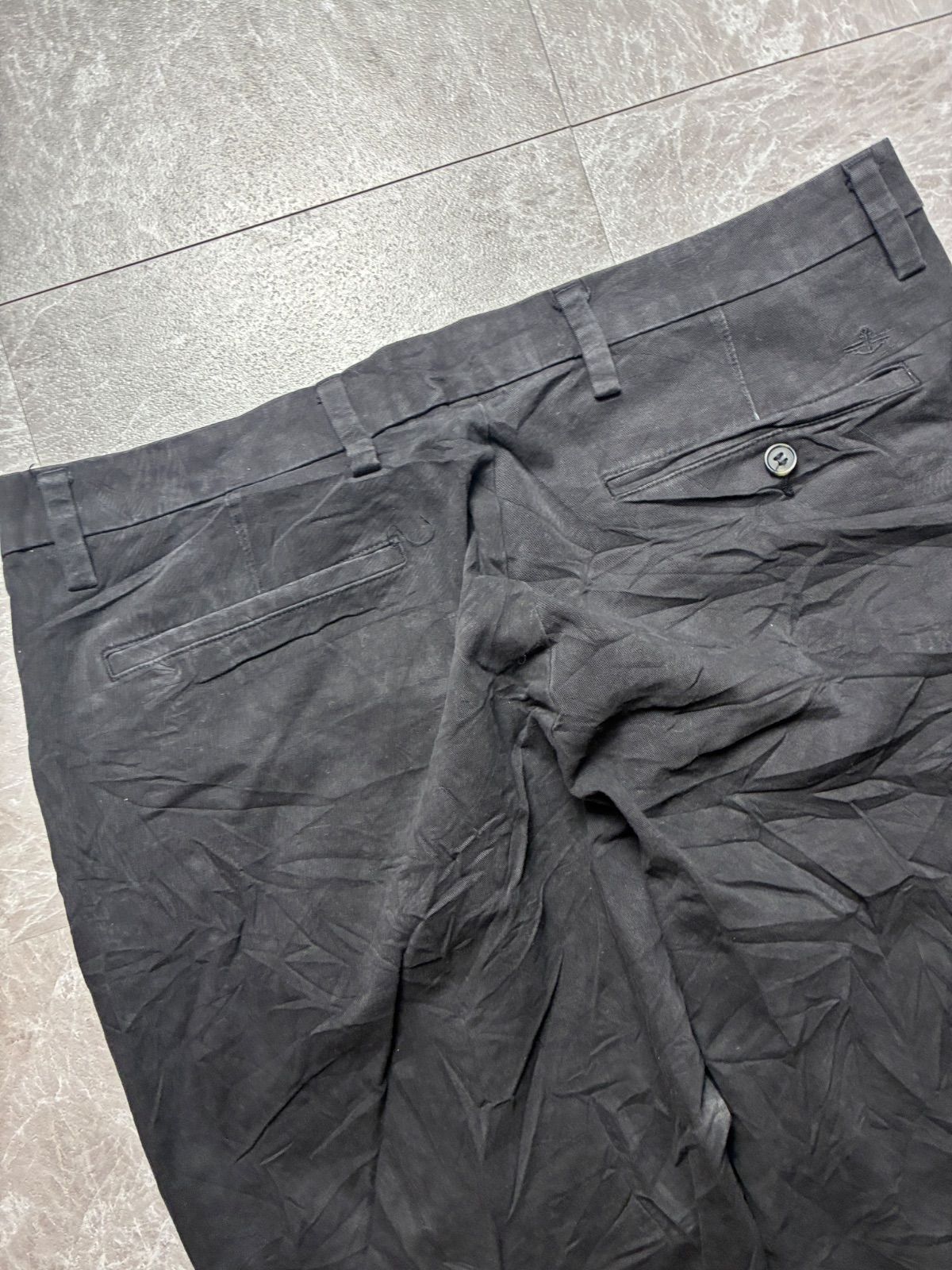 00s DOCKERS ノータックチノ 黒 W36相当 股上34 短丈ワイド 美品 US 