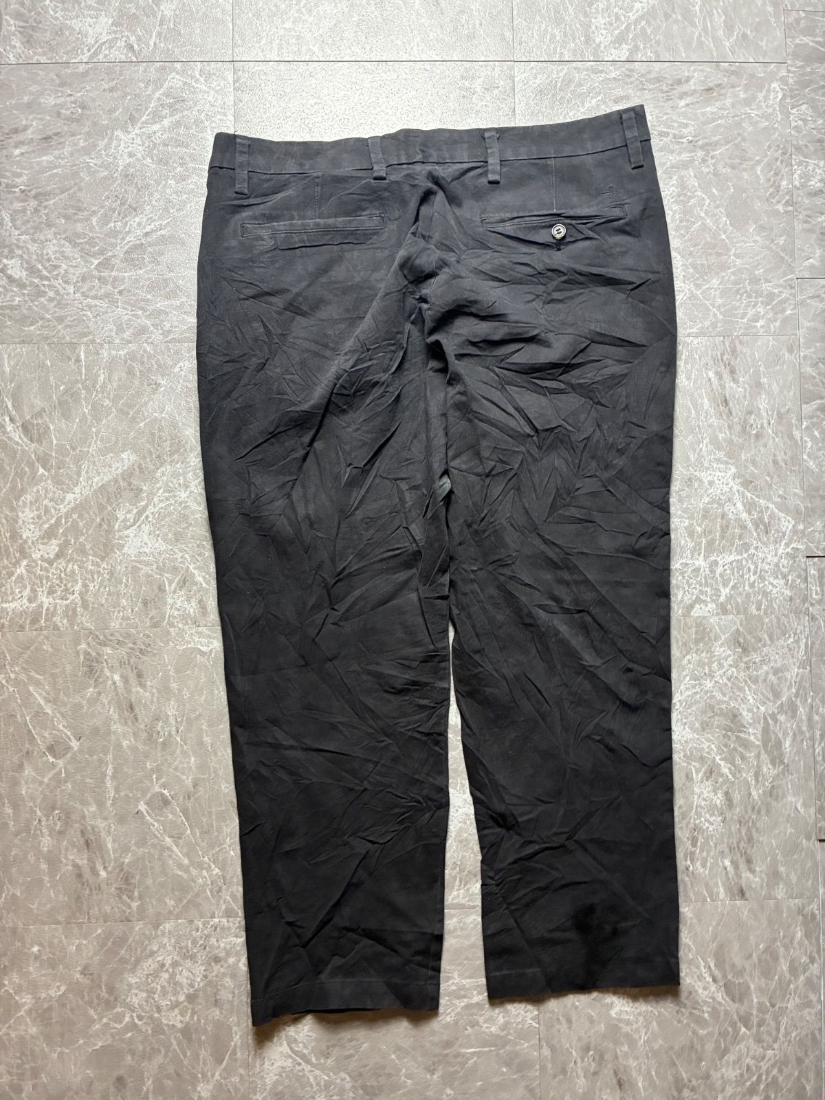 00s DOCKERS ノータックチノ 黒 W36相当 股上34 短丈ワイド 美品 US