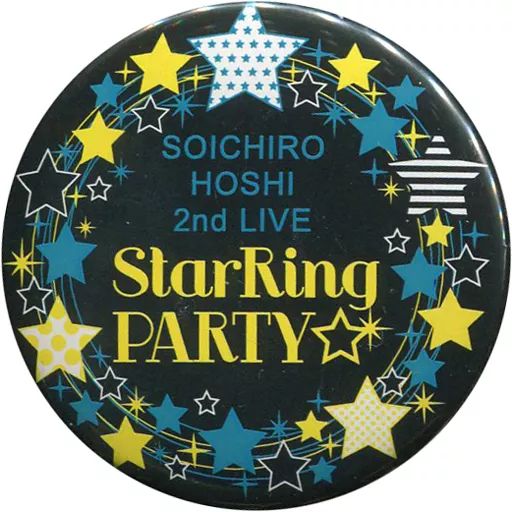 中古】バッジ・ピンズ(男性) 保志総一朗(ライブロゴ/ブラック) 缶 