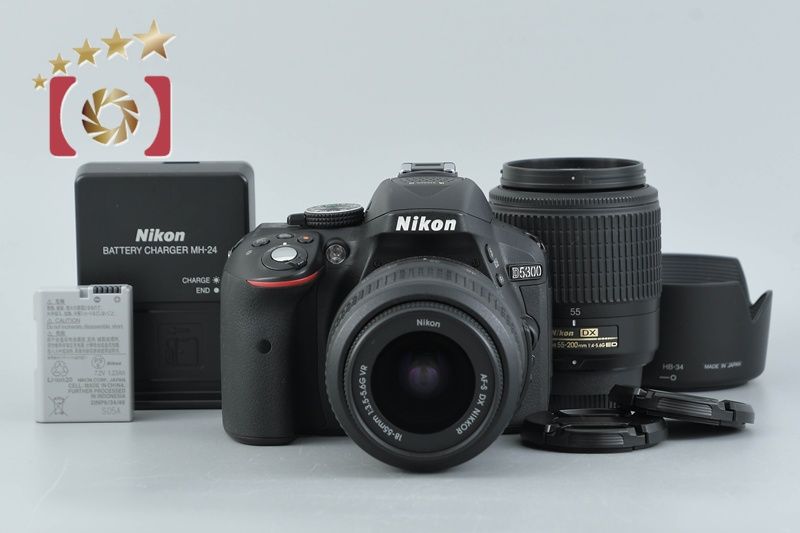 中古】Nikon ニコン D5300 ブラック + AF-S DX NIKKOR 18-55mm f/3.5 