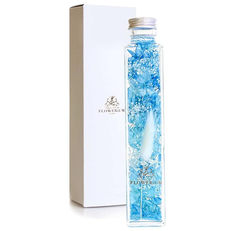 【新品】 FLOWERiUM ハーバリウム 母の日 ギフト 人気 プレゼント 妻 彼女 花 flower 2026 贈り物 フラワーギフト 日本製 結婚 記念日 誕生日 女性 お祝い 退職 フラワリウム トワレ (ブルー)