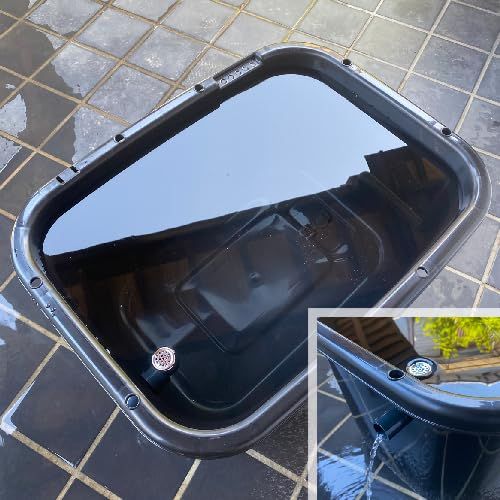 迅速に発送】メダカ飼育容器 56リットル 黒 オーバーフロー仕様（流出