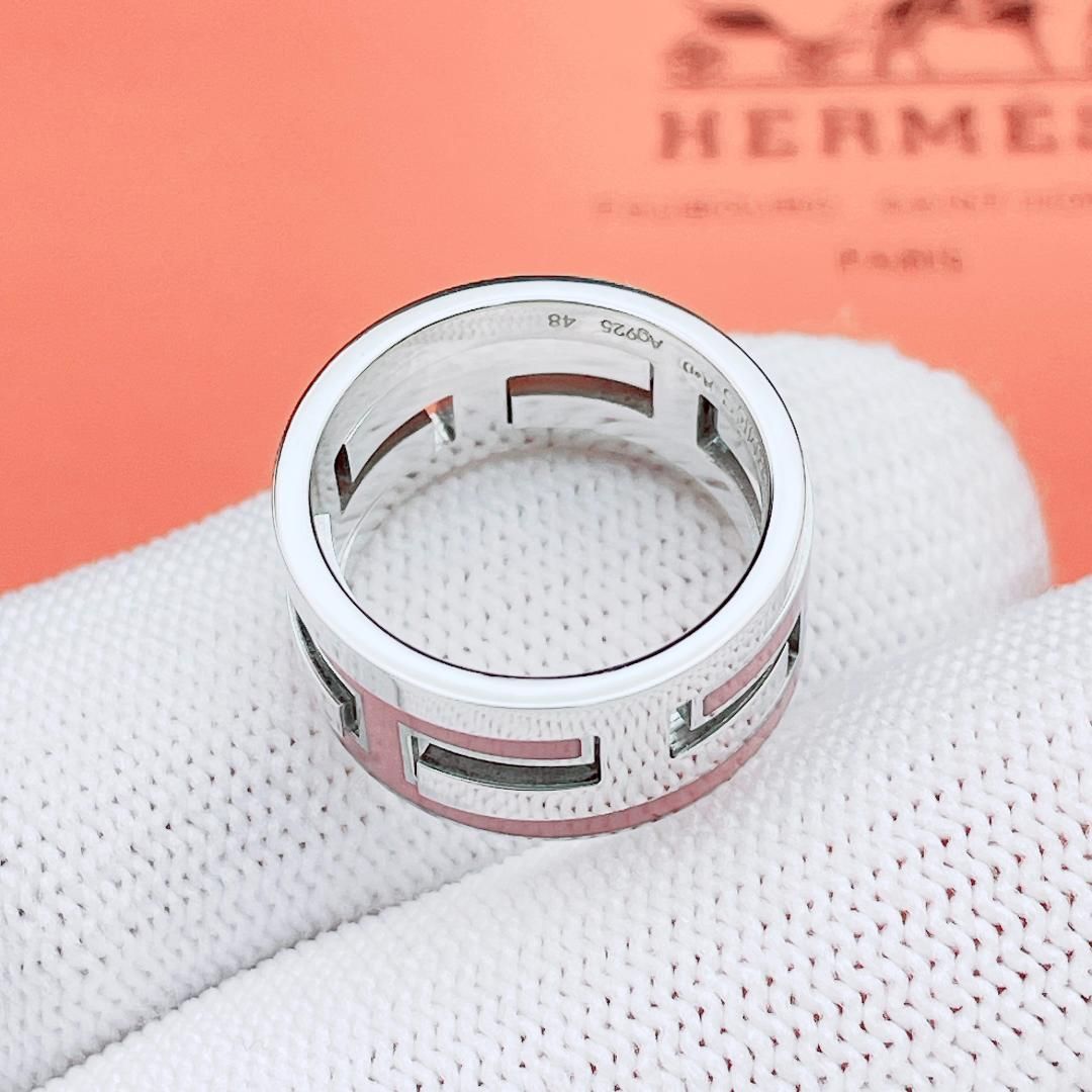 HERMES エルメス ムーブアッシュ リング シルバー ベージュ 48 8号 ◇エルメス◇新品仕上済 HERMES ムーブアッシュ リング ムーヴアッシュ