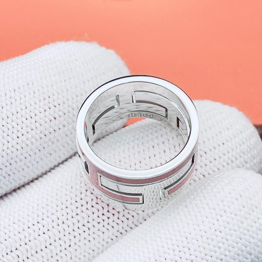 HERMES エルメス ムーブアッシュ リング シルバー ベージュ 48 8号 HERMES（エルメス） リング・指輪 ムーブ アッシュ リング シルバー925