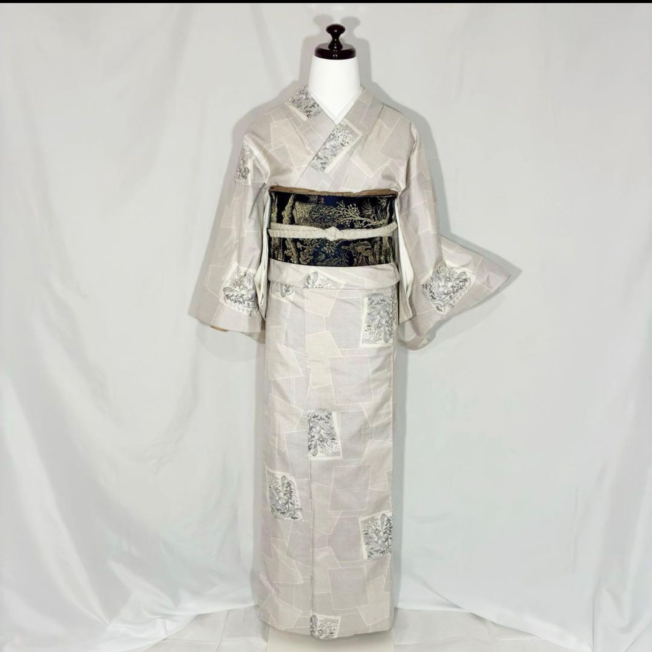 未着用 白大島 本場大島紬 フルセット 新品たとう紙付き トールサイズ
