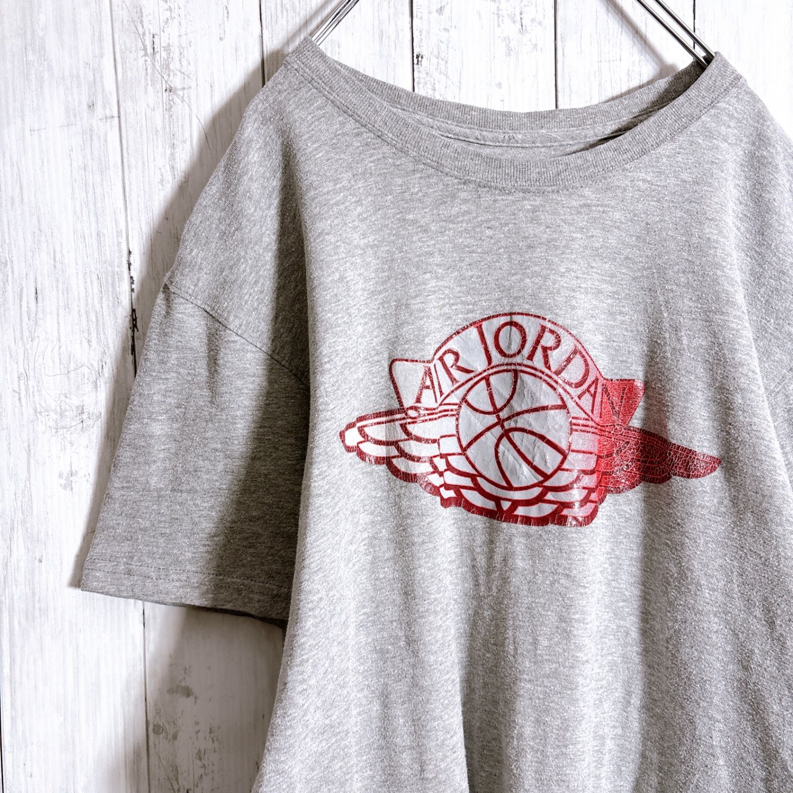 【入手困難】00s Vintage 古着 ジョーダン JORDAN ウィングロゴ グレー 半袖Tシャツ #y6