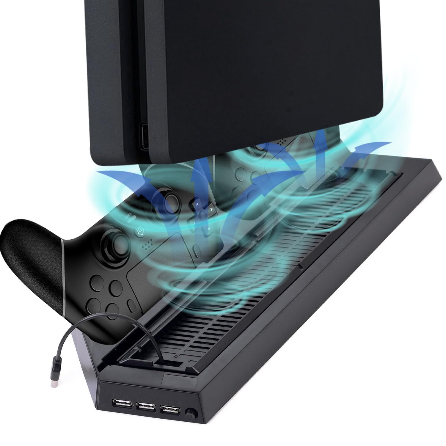 ps4 縦置きスタンド コントローラー充電器 冷却ファン PS4スタンド 