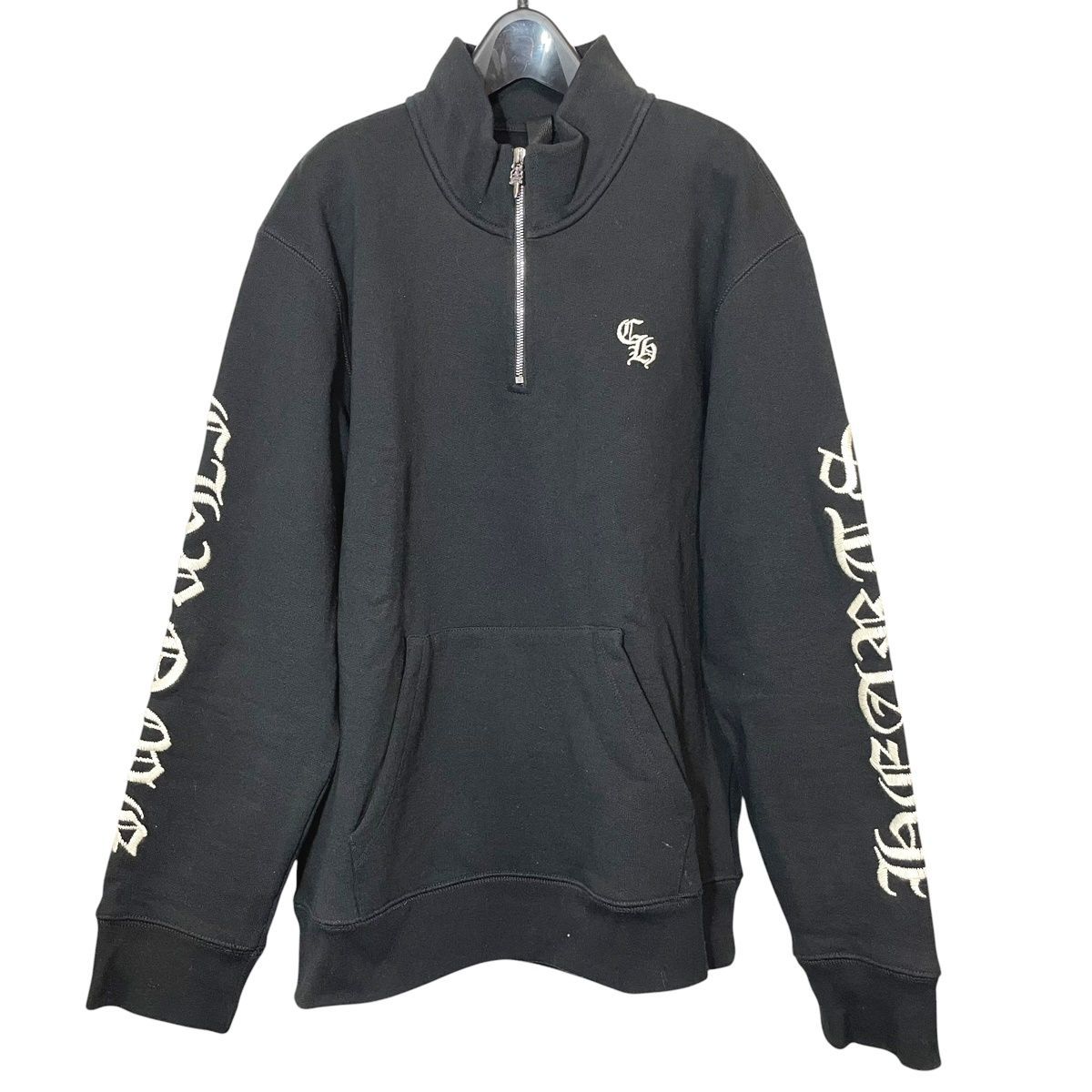 【中古】CHROME HEARTS クロムハーツ Y NOT SLO RIDE 1 2 ZIP ロゴ刺繍ハーフジップスウェット サイズ:L ブラック スウェット・トレーナー 25002892 RD 中古】CHROME HEARTS クロムハーツ Y NOT SLO RIDE 1 2 ZIP ロゴ刺繍