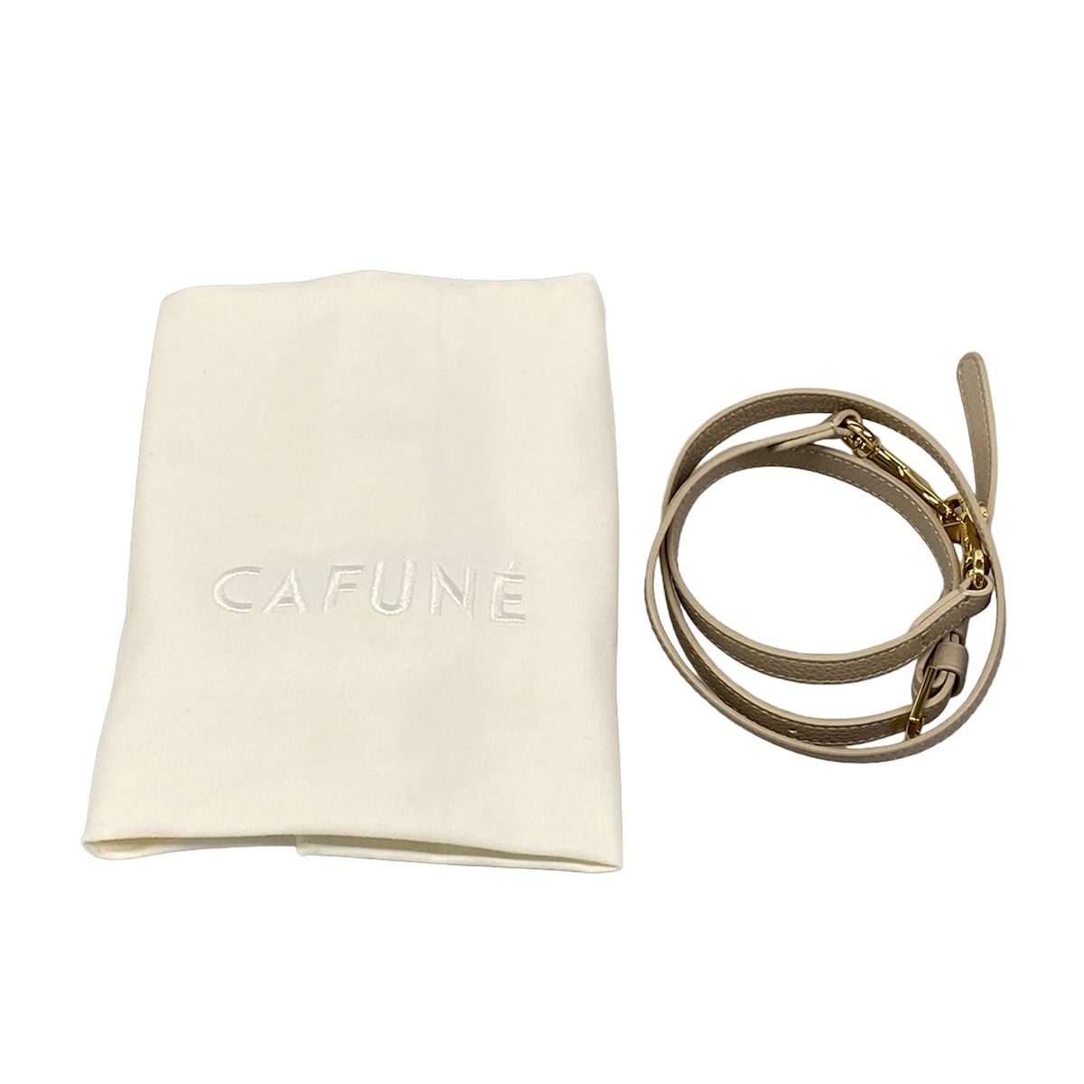CAFUNE(カフネ) ハンドバッグ美品 ミディアム スタンス グレージュ 