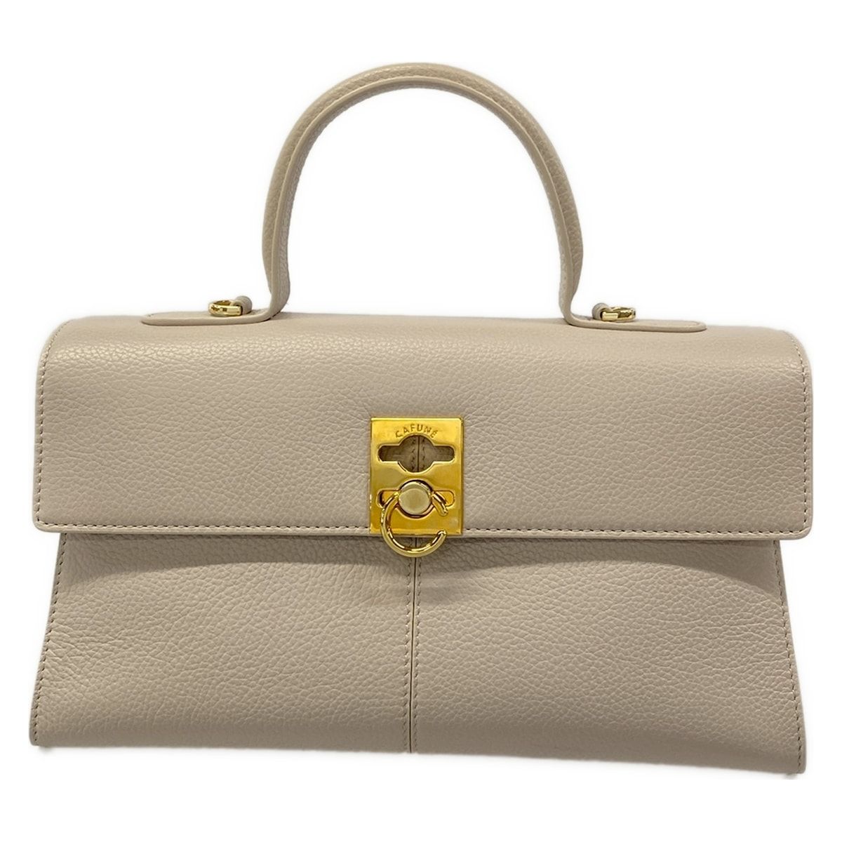 CAFUNE(カフネ) ハンドバッグ美品 ミディアム スタンス グレージュ 