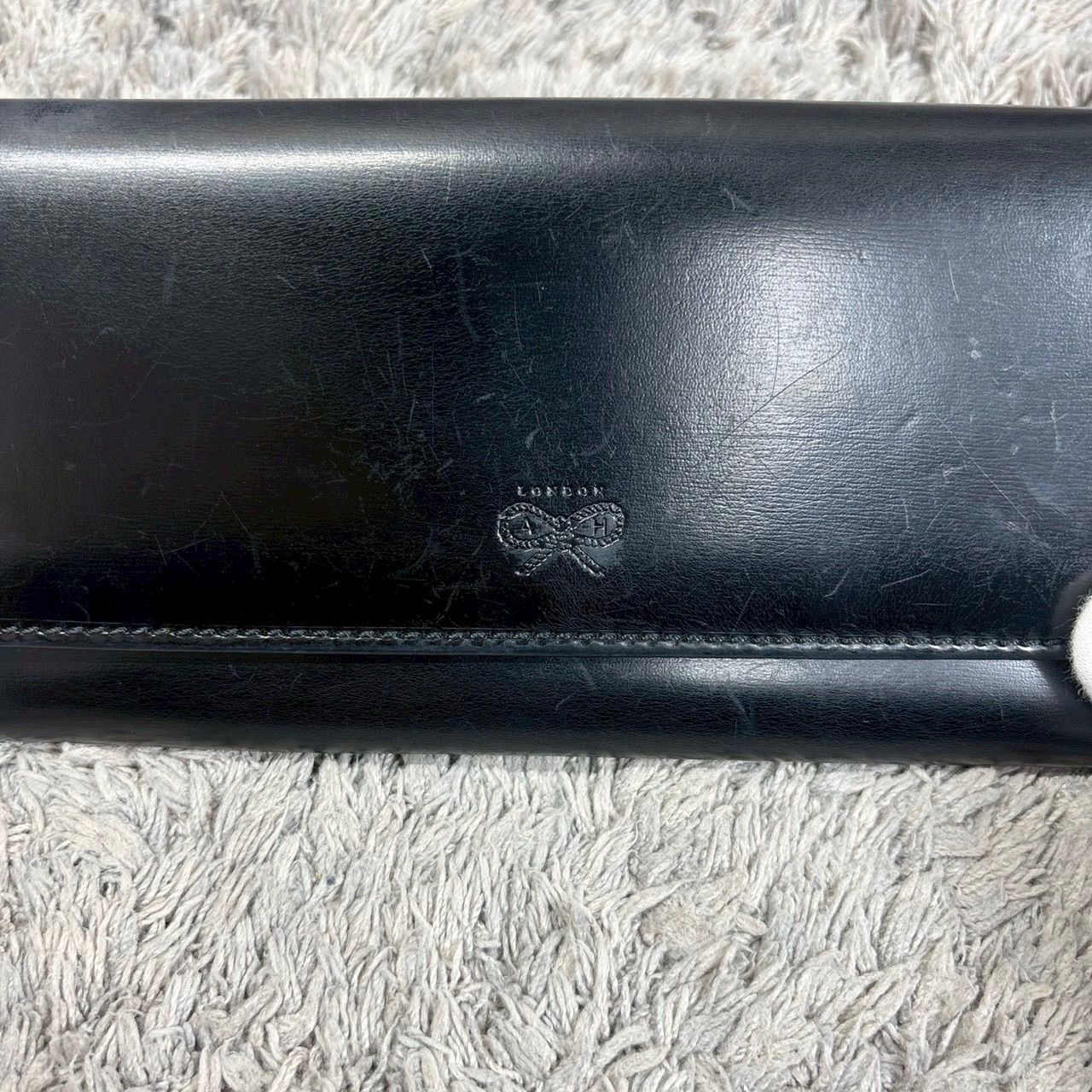 ANYA HINDMARCH アニヤハインドマーチ 長財布 レザー ブラック 