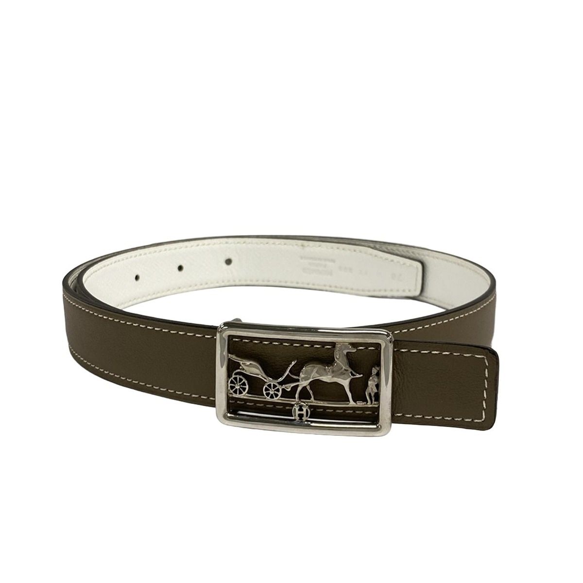 HERMES ノベルティ　エトゥープ　シルバー金具　本日限定出品 エルメス プティットコース エトゥープ エプソン シルバー金具 W刻印