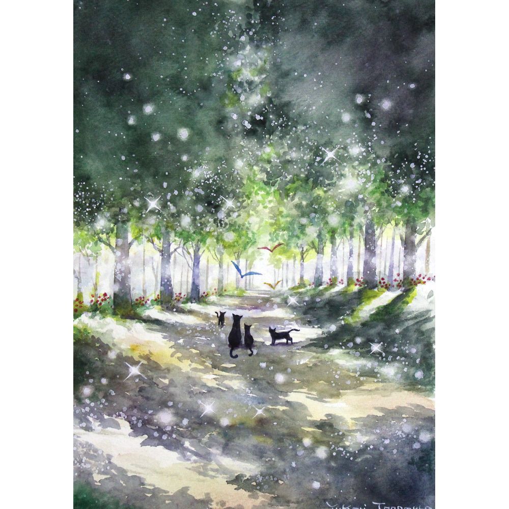 〚原画〛Love painting（水彩画、アクリル絵画、絵画、ドローイング） 原画】水彩・アクリル画 ドローイング作品 008(額なし) 絵画 タキ ナオ