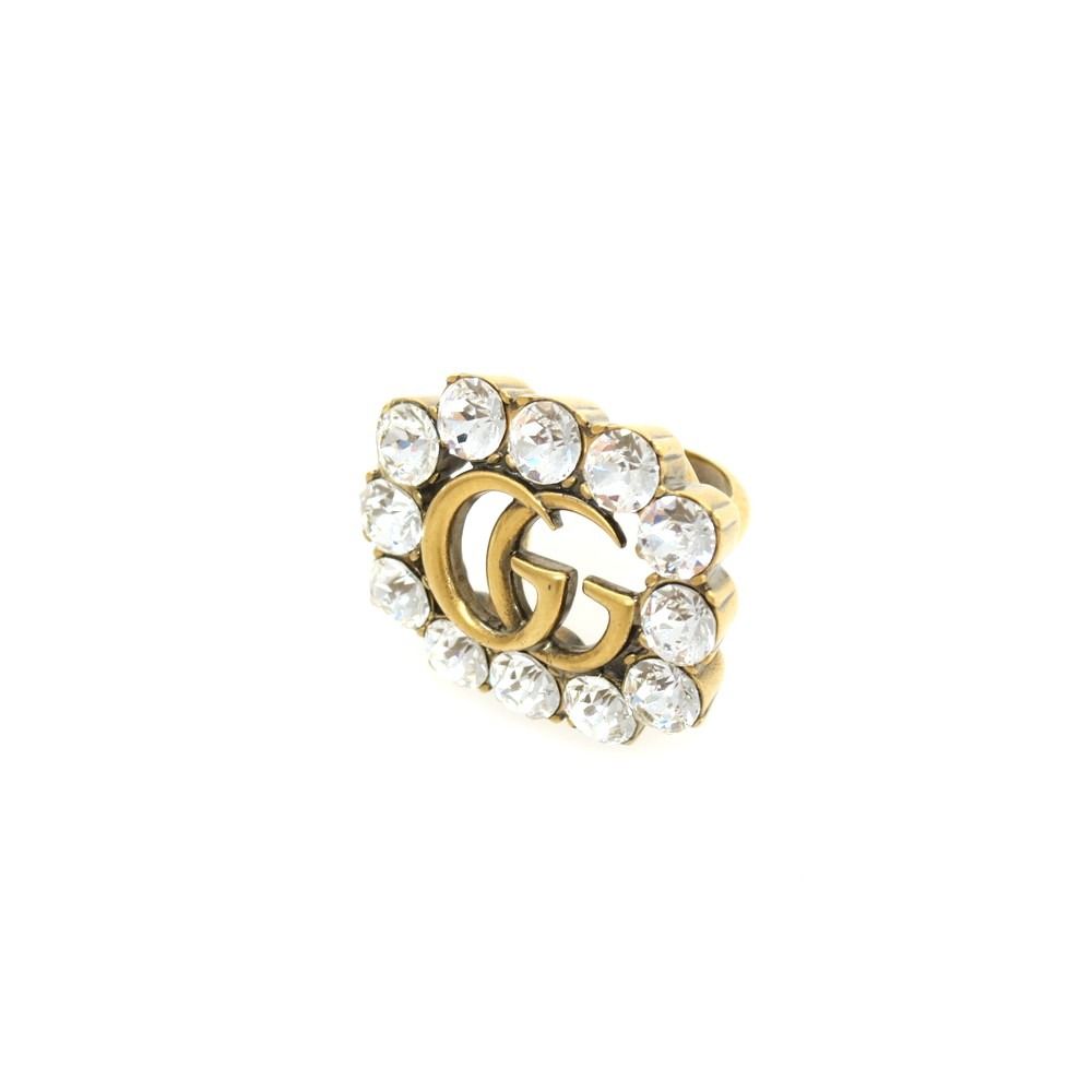 ☆ドリーム荒牧店☆GUCCI グッチ ラインストーン リング ゴールド サイズ：9号 b2e0812fada5a5c70fbf8c3236245f