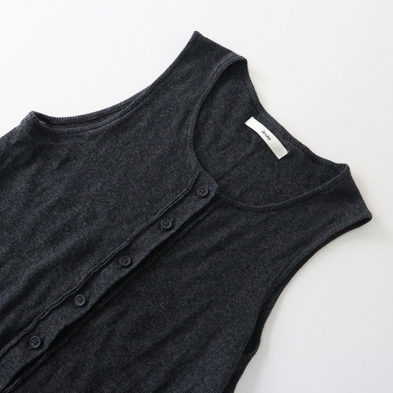 アンヌーク anuke Cotton Layered Cardigan コットンレイヤードカーディガン F グレー┃ニット トップス ツインニット【2400014920208】 ànuke - コットン レイヤードカーディガン (チャコールグレー) Cotton