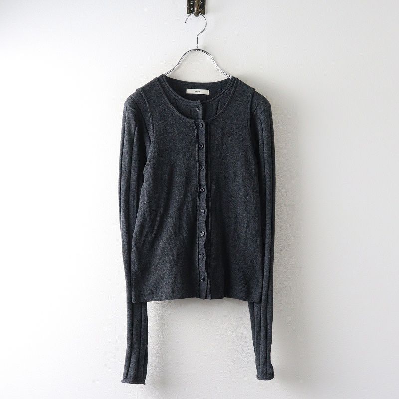 アンヌーク anuke Cotton Layered Cardigan コットンレイヤードカーディガン F グレー┃ニット トップス ツインニット【2400014920208】 アンヌーク anuke Cotton Layered Cardigan コットンレイヤード