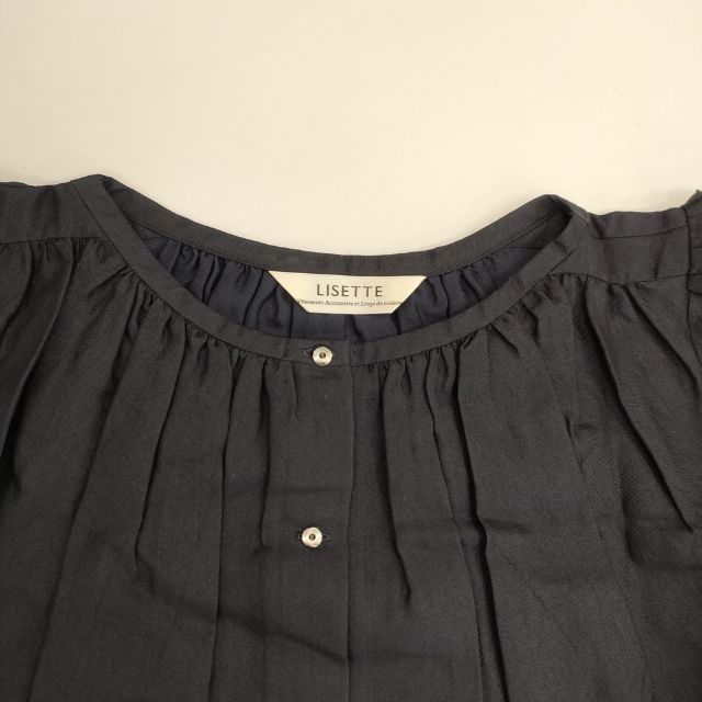 Lisette 新品 ラナ コットンシルクギャザーブラウス 28331 ブラウス シャツ ネイビー レディース リゼッタ【中古】6-0408M∞ Lisette 新品 ラナ コットンシルクギャザーブラウス 28331 ブラウス