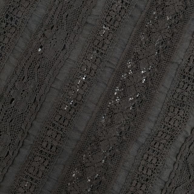 soil ピンタック オールレース ポンチョ プルオーバー Vネック 定価36300円 インド製 ブラウス シャツ ブラック レディース ソイル【中古】6-0408M∞ soil ピンタック オールレース ポンチョ プルオーバー Vネック 定価