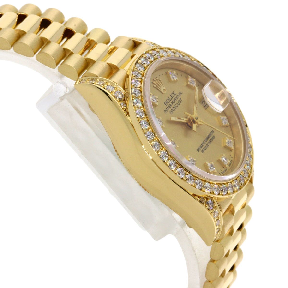 ROLEX ロレックス 69258G デイトジャスト ベゼル 10P ダイヤモンド 腕時計 K18YG K18YG ダイヤモンド レディース [中古] ROLEX ロレックス 69258G デイトジャスト 10P ダイヤモンド 腕時計 K18