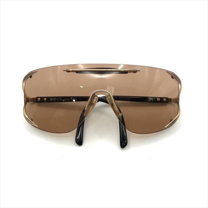 超美品 Christian Dior ディオール サングラス ヴィンテージ ワンシールド ブラウン ブランド グラサン プレゼント r1307