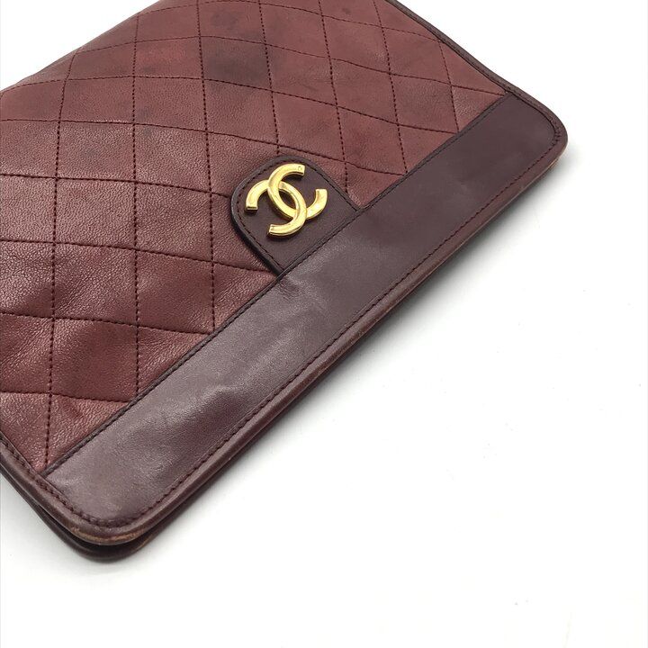 CHANEL シャネル ココマーク マトラッセ ラムスキン ハンド クラッチ