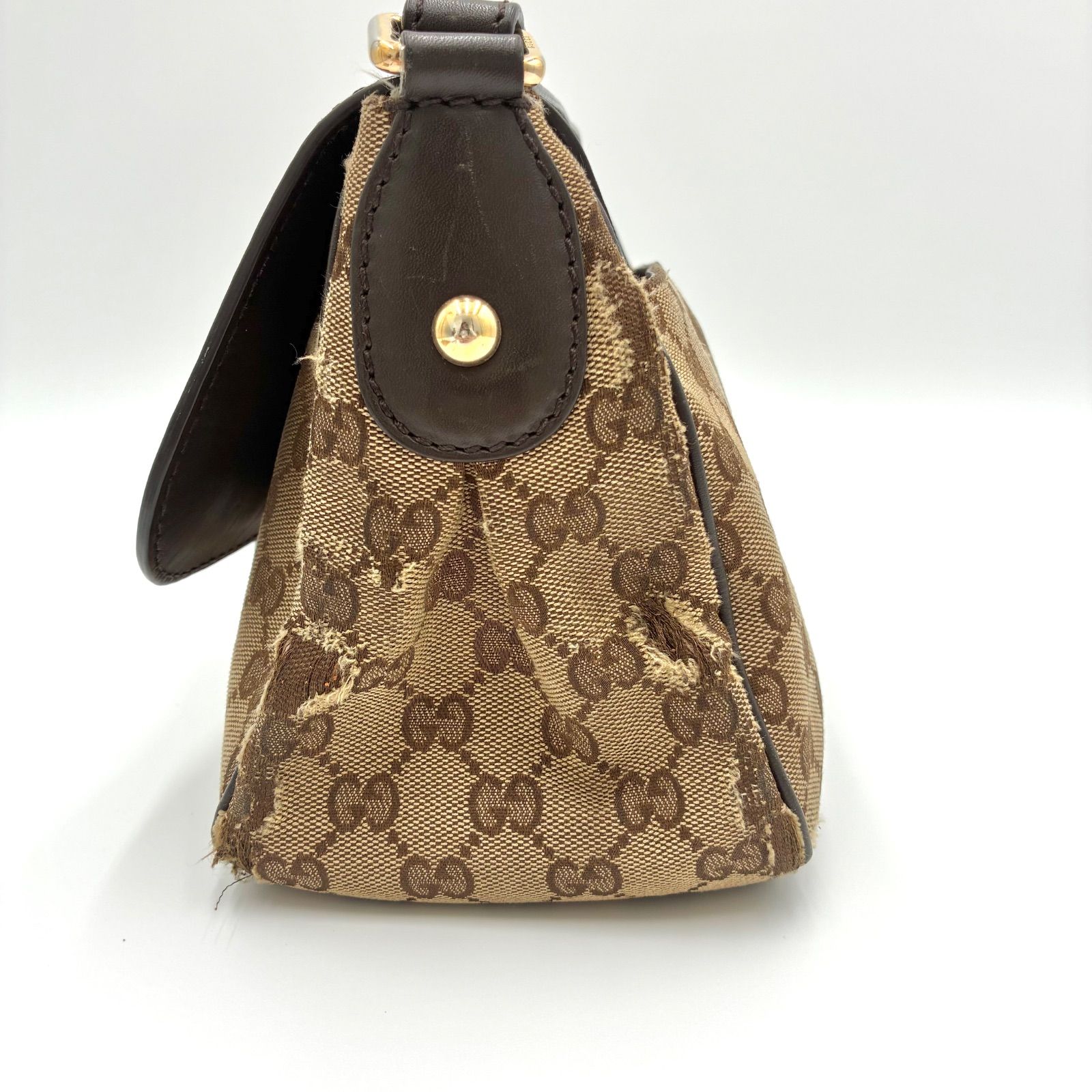GUCCI グッチ GGキャンバス レザー ショルダーバッグ クロスボディ