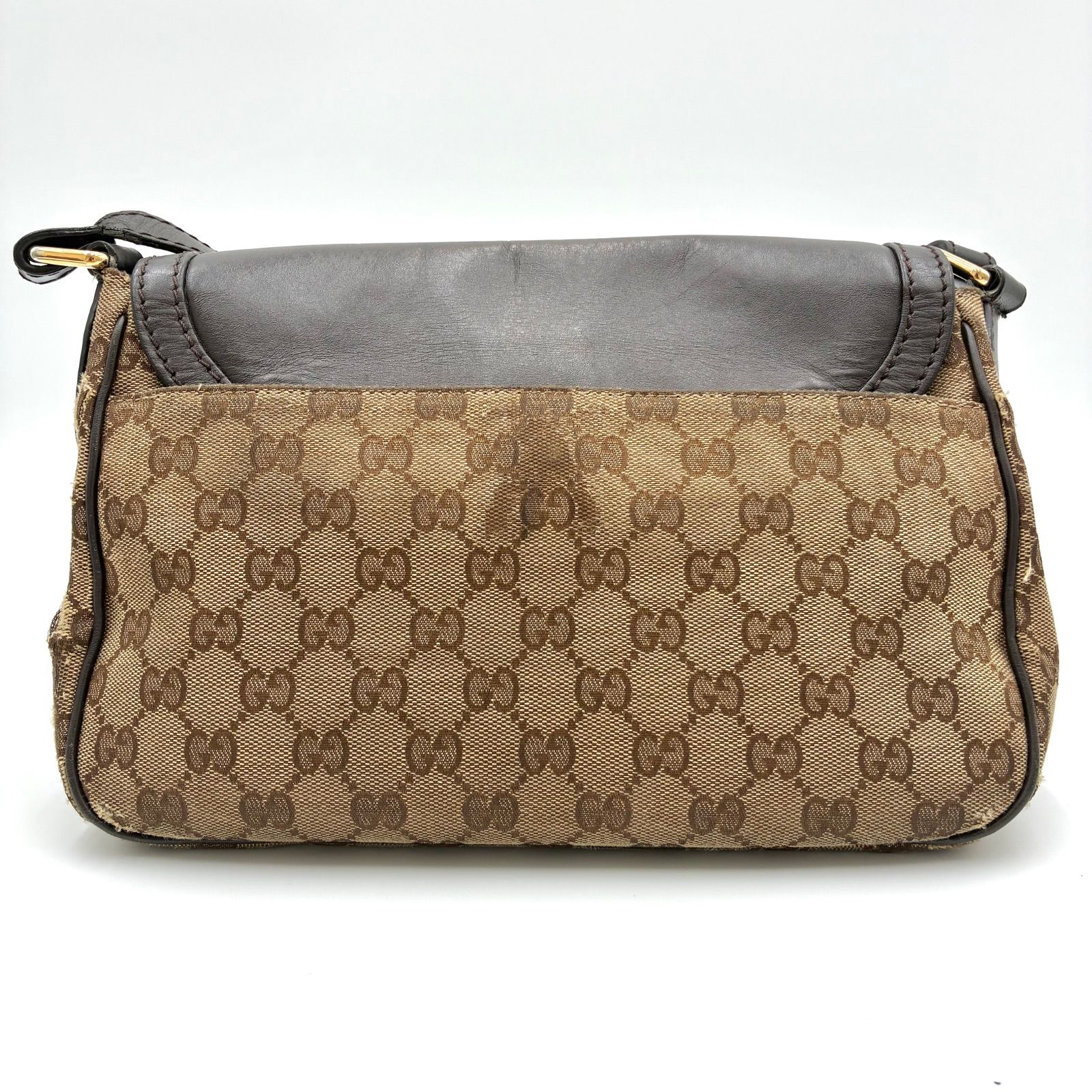 GUCCI グッチ GGキャンバス レザー ショルダーバッグ クロスボディ