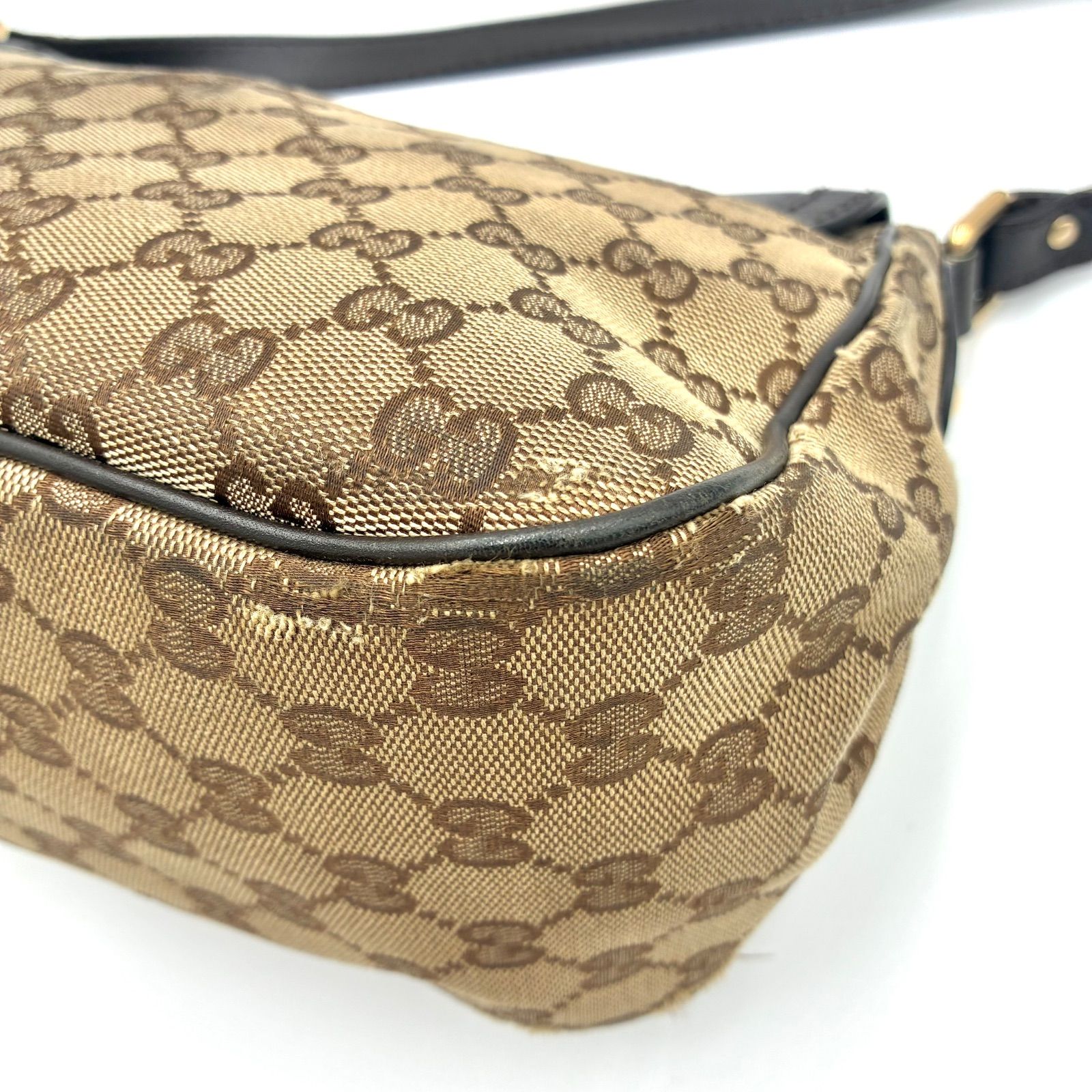 GUCCI グッチ GGキャンバス レザー ショルダーバッグ クロスボディ