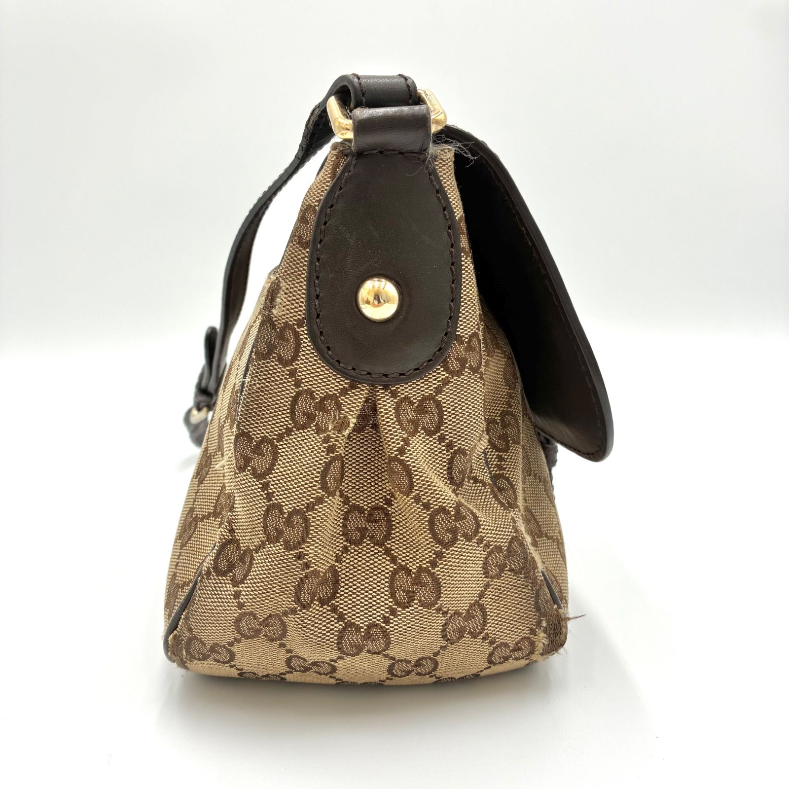 GUCCI グッチ GGキャンバス レザー ショルダーバッグ クロスボディ 