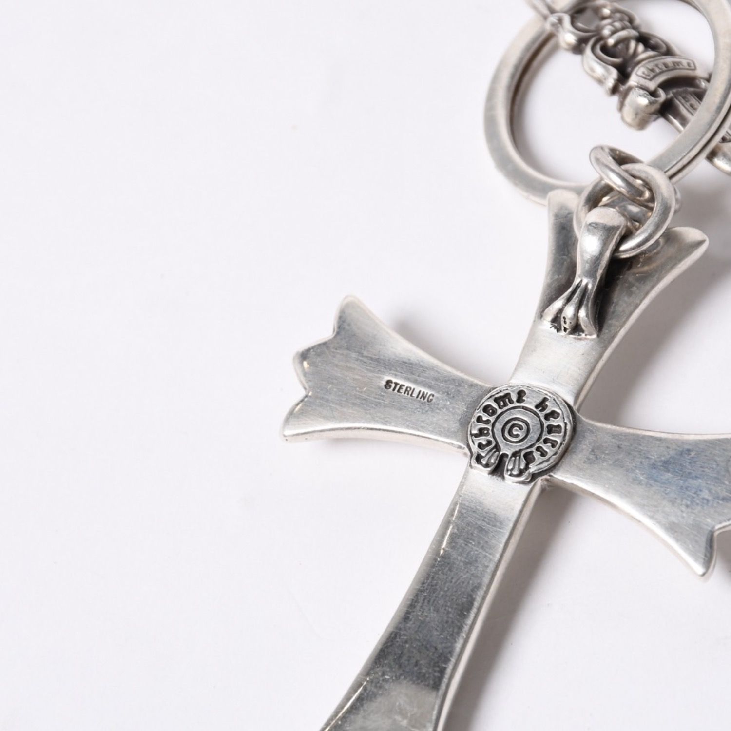 chクロムハーツ／ラージクロス キーリングのみ／ダガー無し／CHROME CHROME HEARTS クロムハーツ キーリング ラージクロス&ダガー シルバー