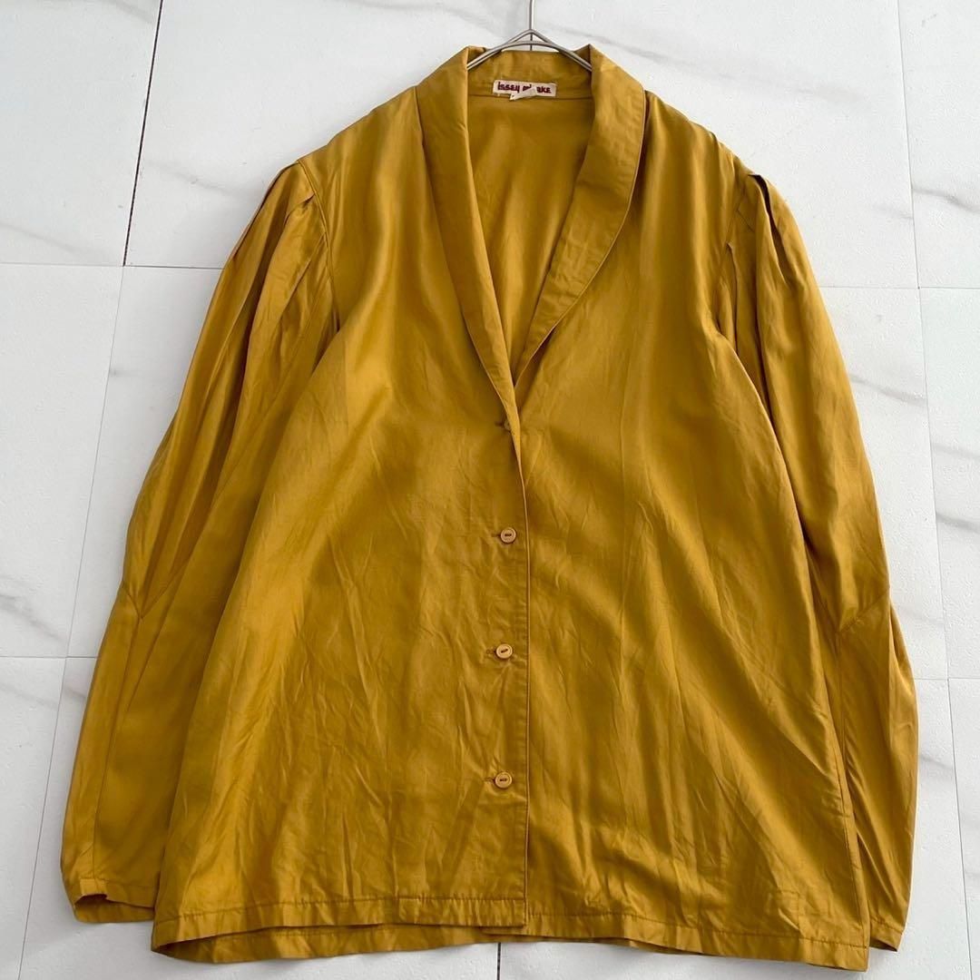 70s ISSEY MIYAKE jacket silk 100% yellow