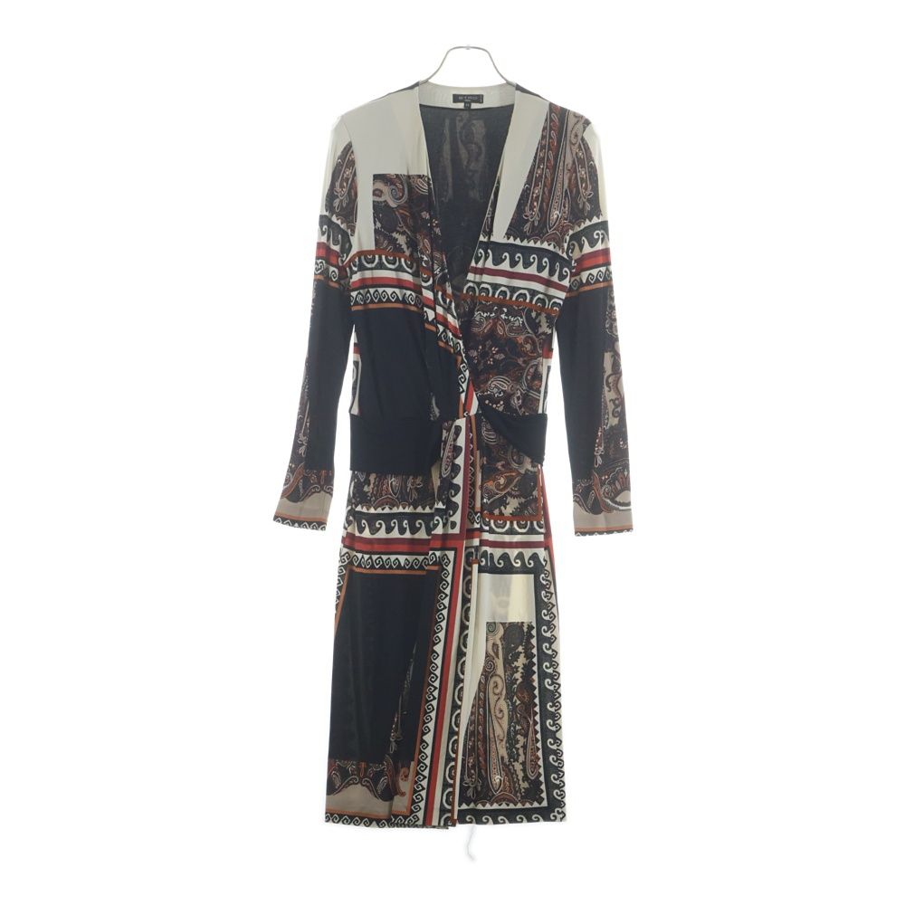 美品◆エトロ　ロングワンピース ETRO (エトロ) ペイズリー柄 長袖 ドレープ ロングワンピース ドレス