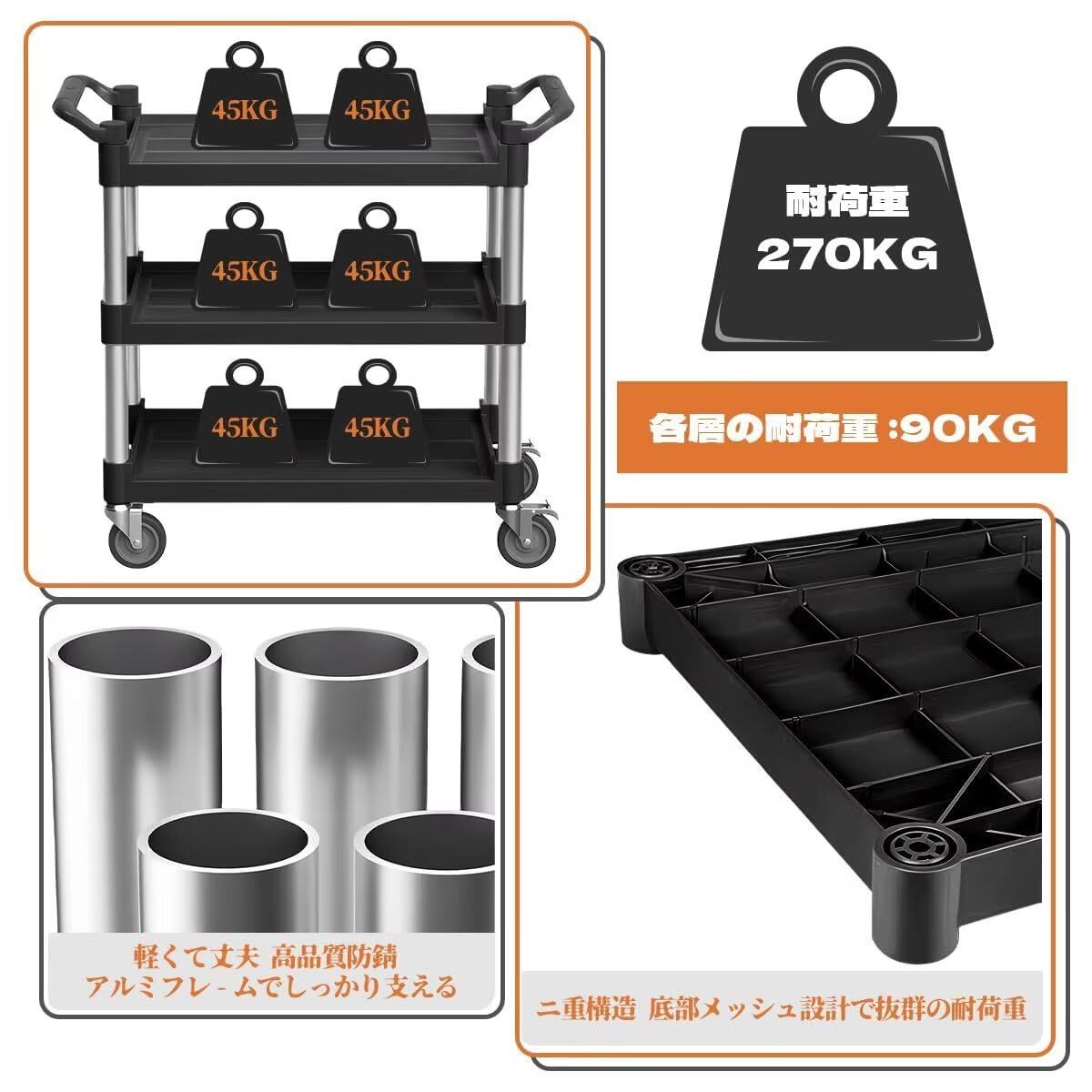人気商品】静音 業務用 軽量 樹脂 プラスチック 耐荷重 工具収納