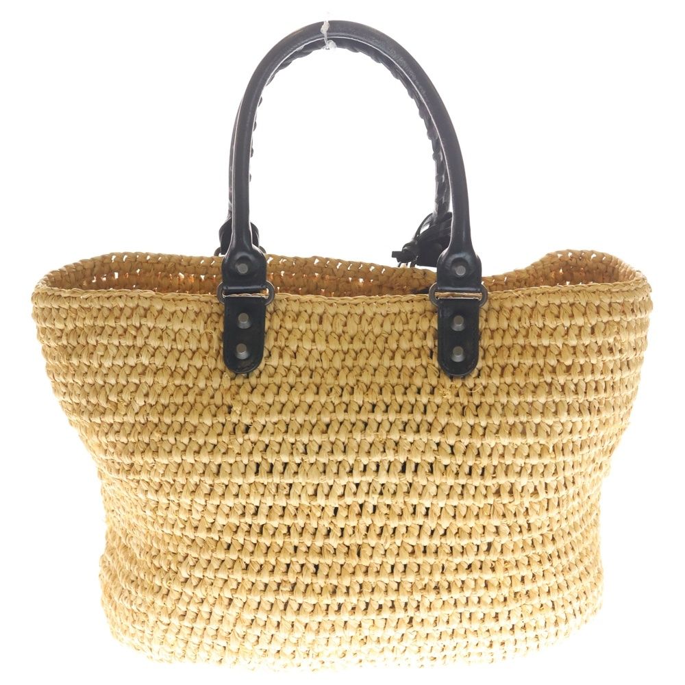 BALENCIAGA (バレンシアガ) パニエS バケット ラフィア レザー かご