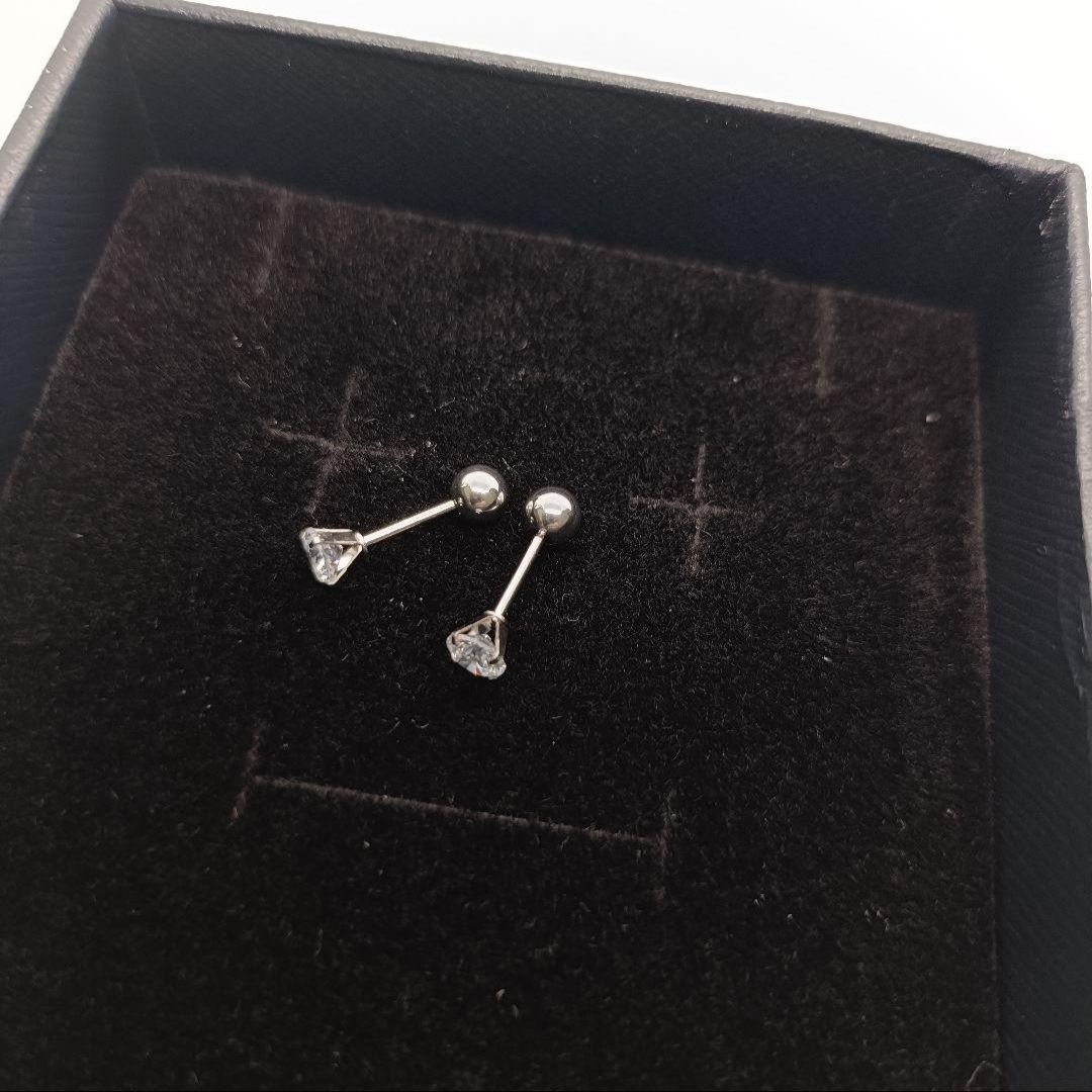 新品✨　モアサナイト　ピアス　一粒　スタッド　両耳用　3mm 4mm シルバー thumbnail 8