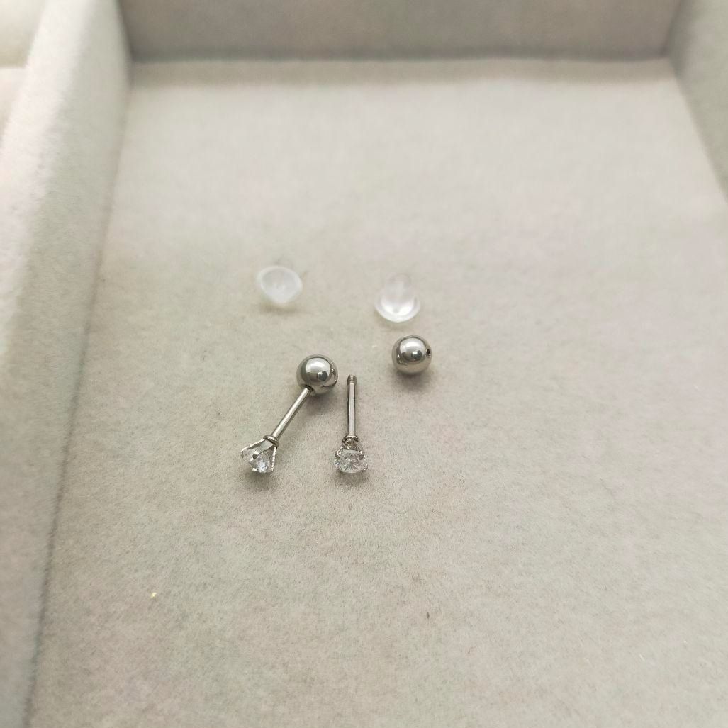 新品✨　モアサナイト　ピアス　一粒　スタッド　両耳用　3mm 4mm シルバー thumbnail 5