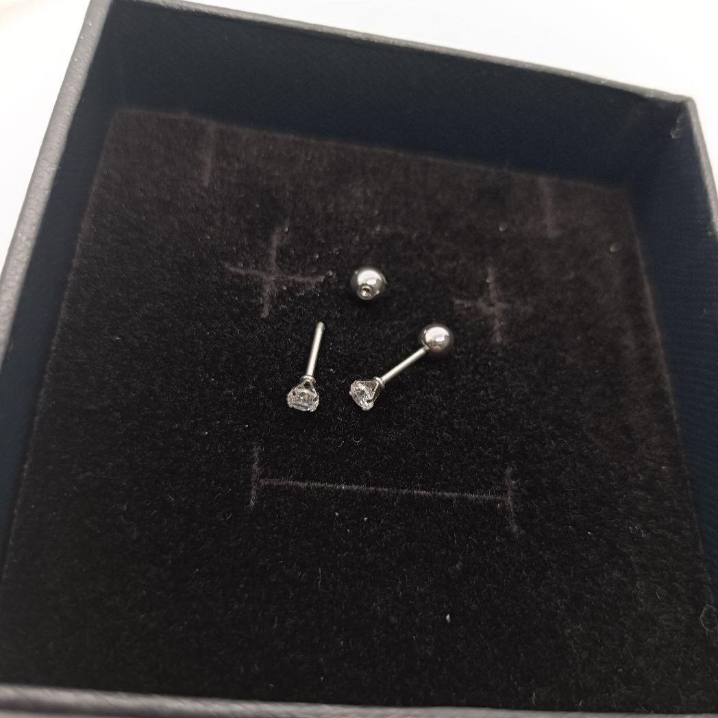 新品✨　モアサナイト　ピアス　一粒　スタッド　両耳用　3mm 4mm シルバー thumbnail 4