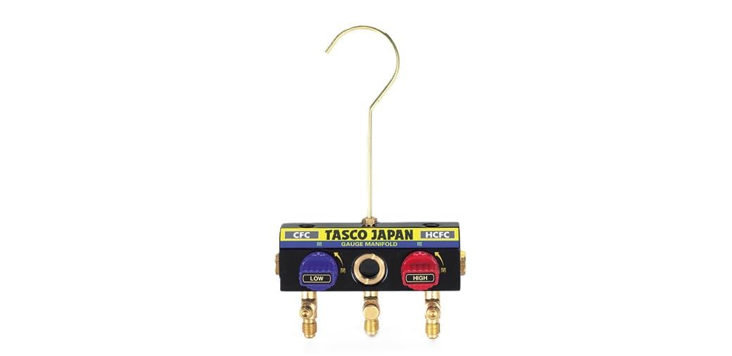 新品 イチネンTASCO TA120K-11 ボールバルブ式(R12・22)マニホールドボディ