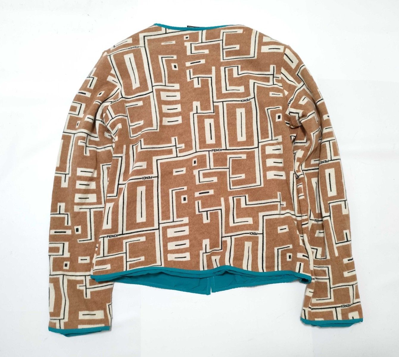 フェンディ FENDI カーディガン ジャケット 総柄 ズッカ風 ロゴ ニット