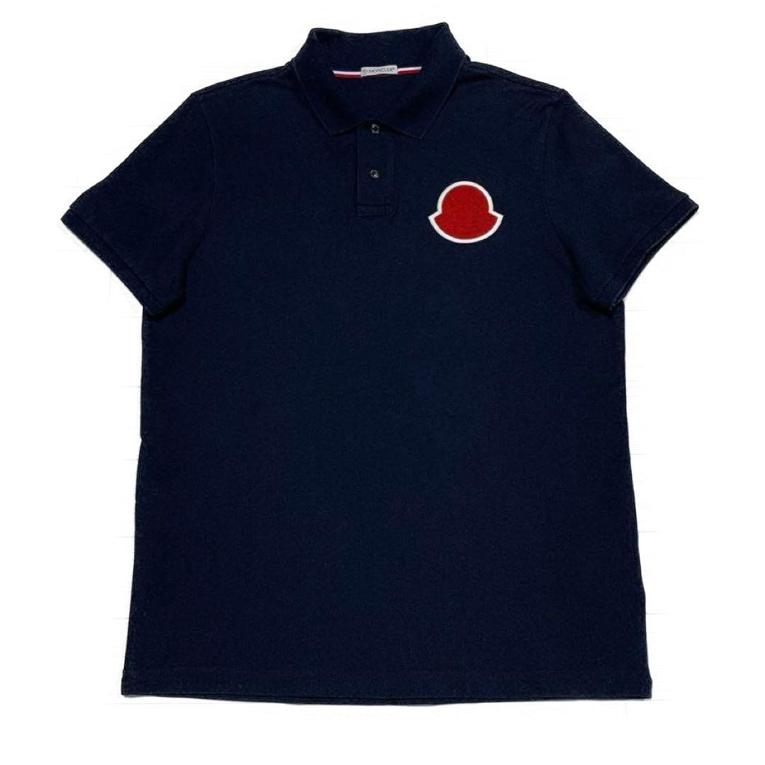 モンクレール ポロシャツ M（実寸S相当）ロイヤルブルー 逸品 デカロゴ MONCLER 【デカロゴ】モンクレール ポロシャツ M（実寸S相当）ロイヤル