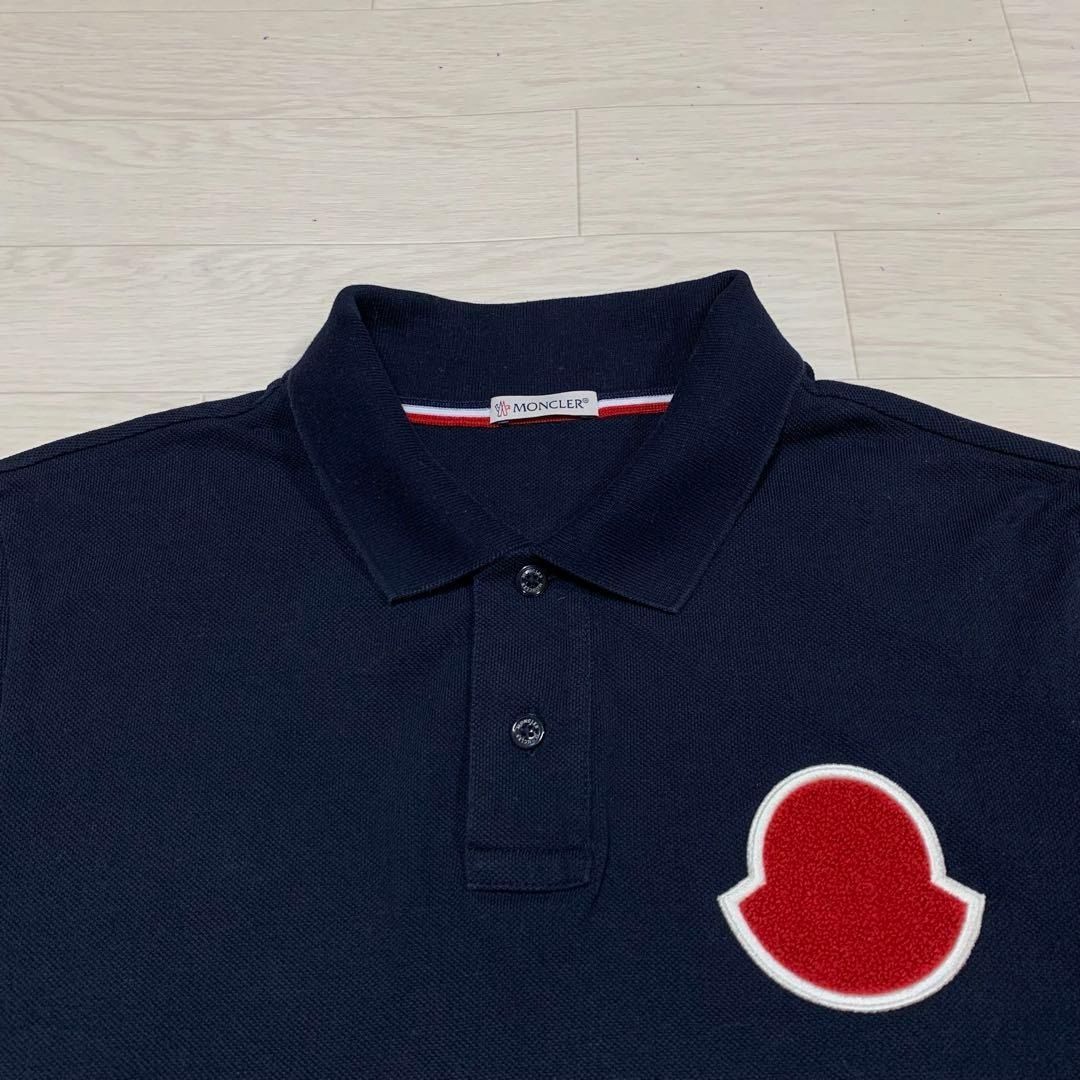 モンクレール ポロシャツ M（実寸S相当）ロイヤルブルー 逸品 デカロゴ MONCLER 【デカロゴ】モンクレール ポロシャツ M（実寸S相当）ロイヤル