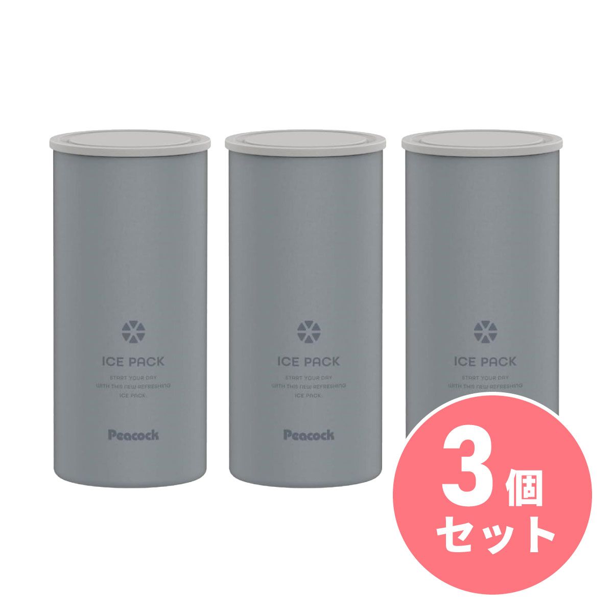 まとめ買い【在庫有・即納】ピーコック アイスパック ラージ ABB-L30 ブルーグレー(HA)×3セット　携帯 Lサイズ 氷嚢 氷のう