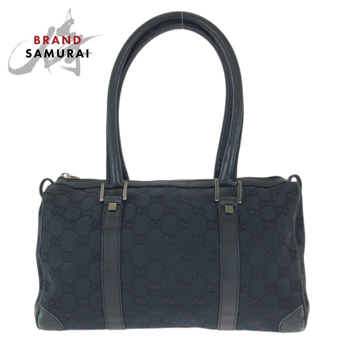 GUCCI グッチ ブラック 黒 シルバー金具 GGキャンバス/レザー 000 0851 