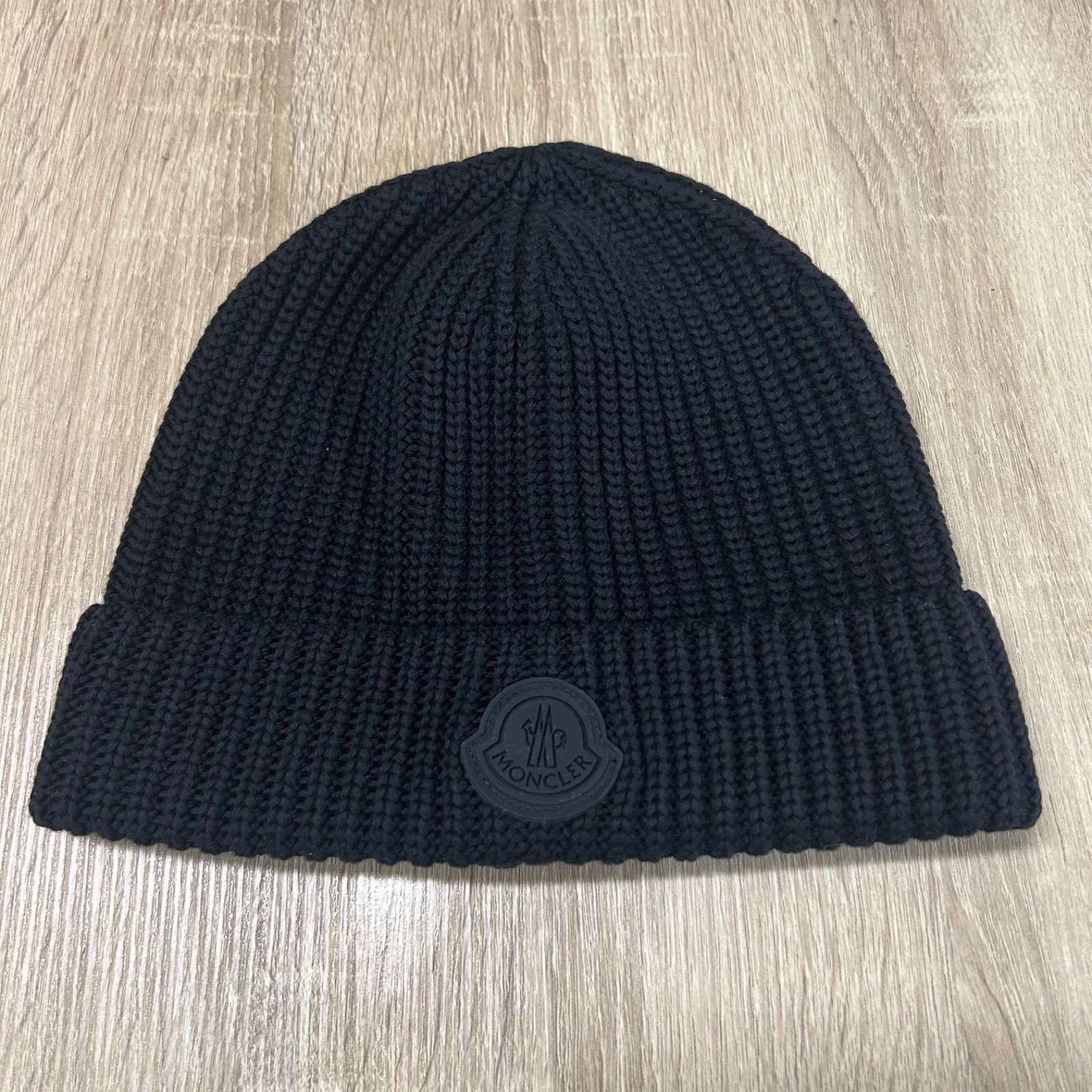 未使用】 MONCLER モンクレール ニット帽 ビーニー黒 - メルカリ