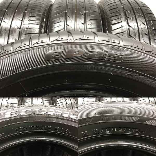 BS BRIDGESTONE ECOPIA EP25 185/60R16 16インチ 夏タイヤ 4本 23年製 バリ溝 アクア ラクティス フィット MAZDA2等　(VTH125) タイヤ4本 《 ブリヂストン 》 エコピア EP25 [ 185/60R16 86H ]9/8分