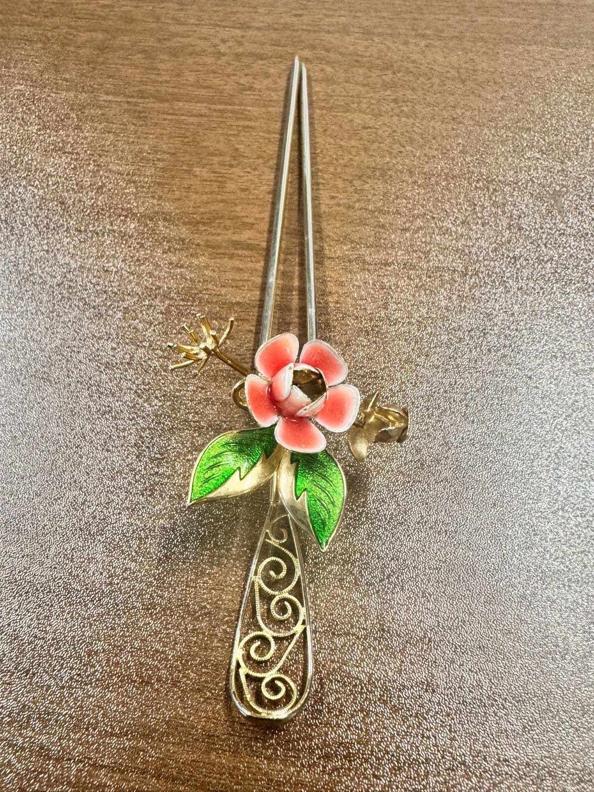 KZ-㉜ 昭和レトロ 平成レトロ アンティーク かんざし 簪 金色 花 小花
