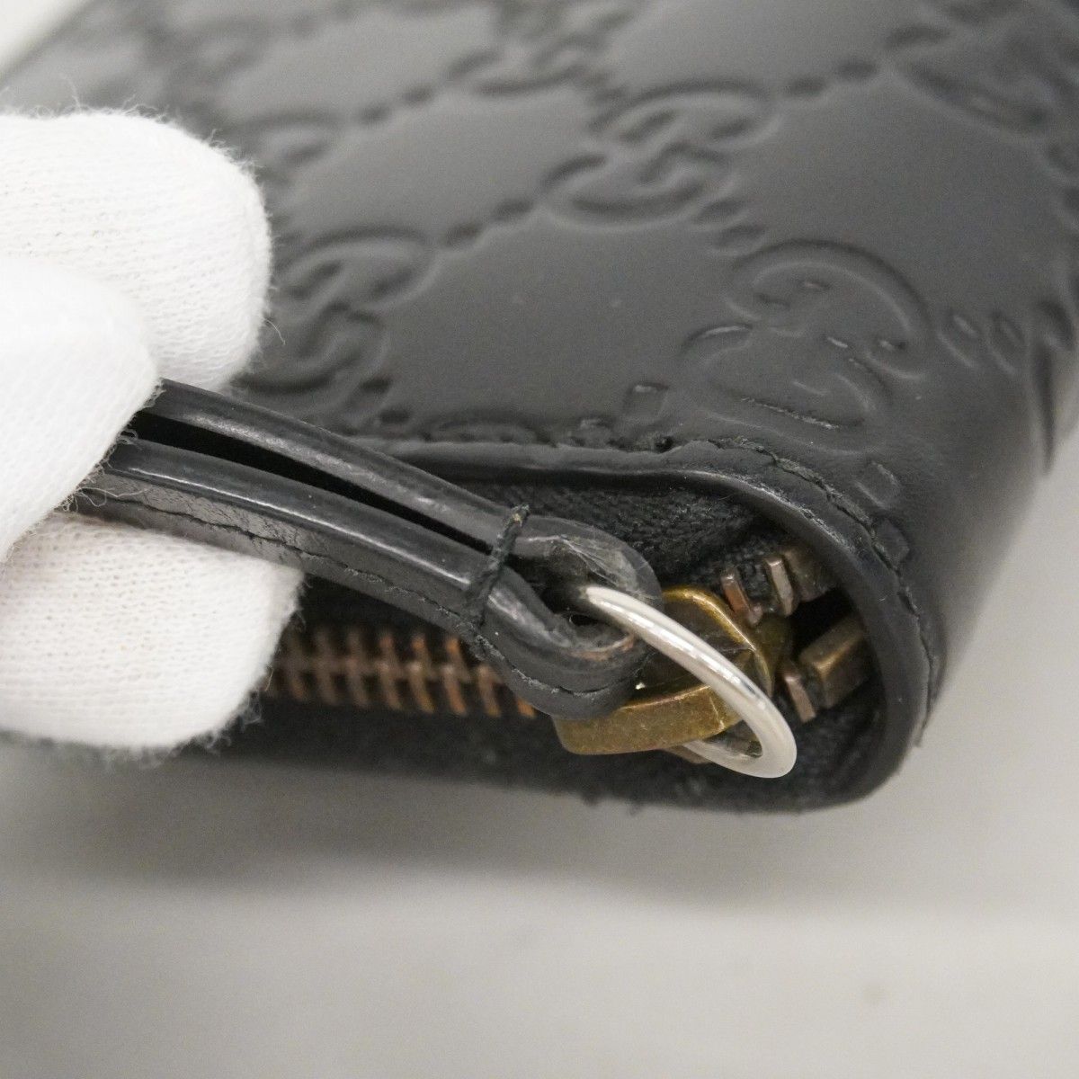 【6dc3549】グッチ 長財布 グッチシマ 548058 レザー ブラック ゴールド金具【中古】レディース GUCCI - 【6dc3549】グッチ 長財布 グッチシマ 548058 レザー ブラック