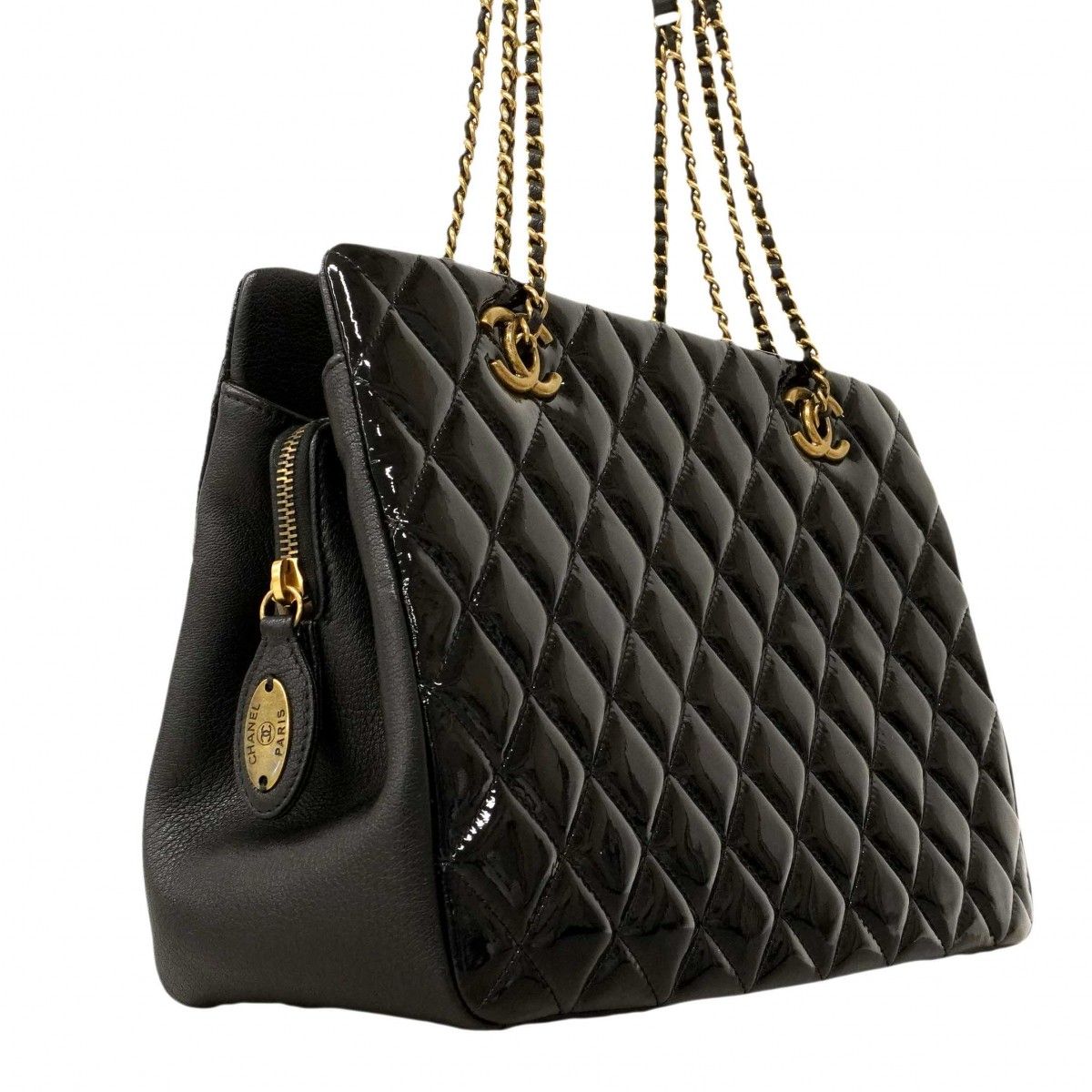CHANEL シャネル マトラッセ チェーントートバッグ パテントレザー シャネル CHANEL パテントレザー マトラッセ チェーントートバッグ