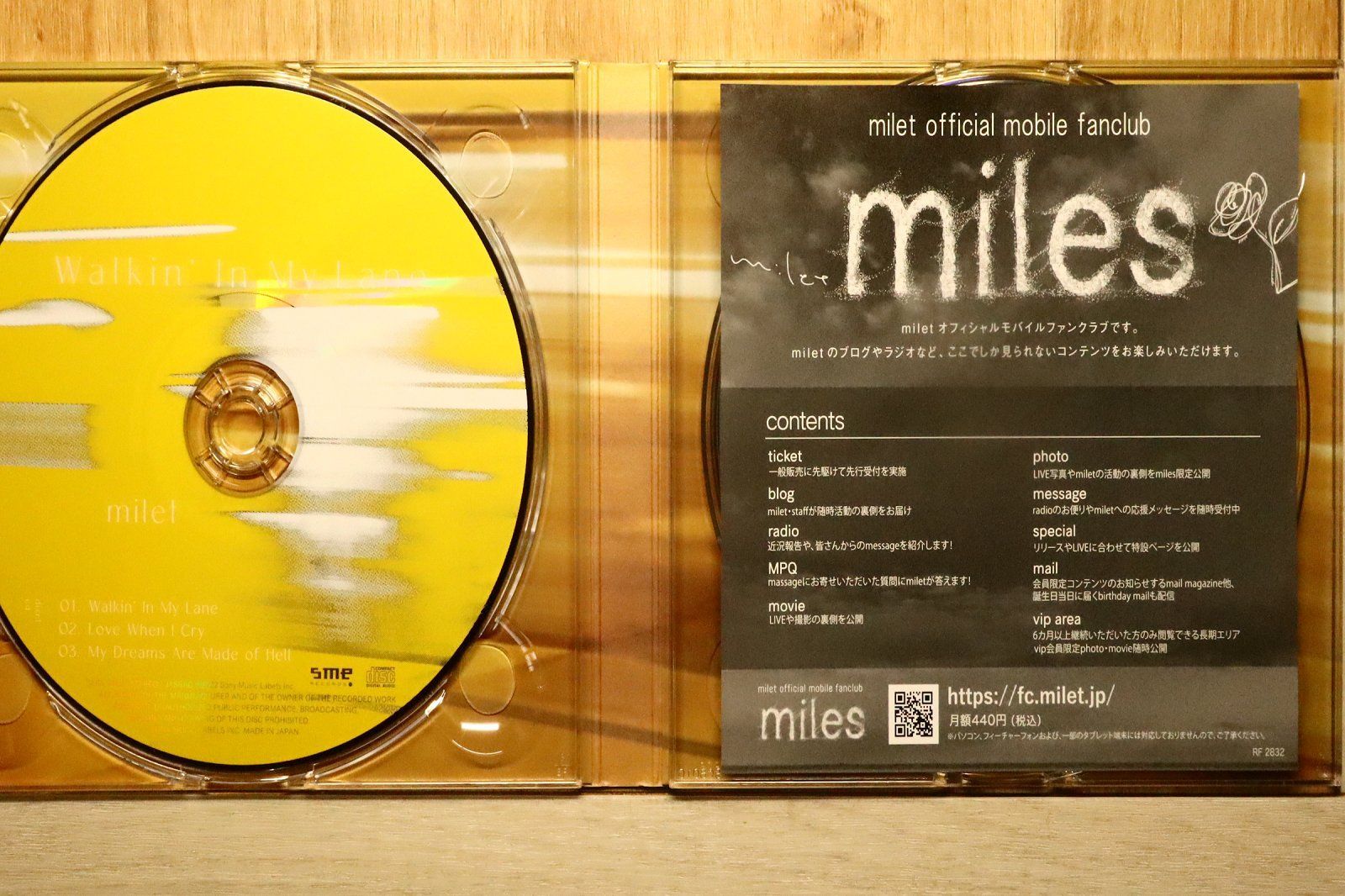 国内盤CD☆ミレイ/milet□ Walkin' In My Lane (初回生産限定盤A