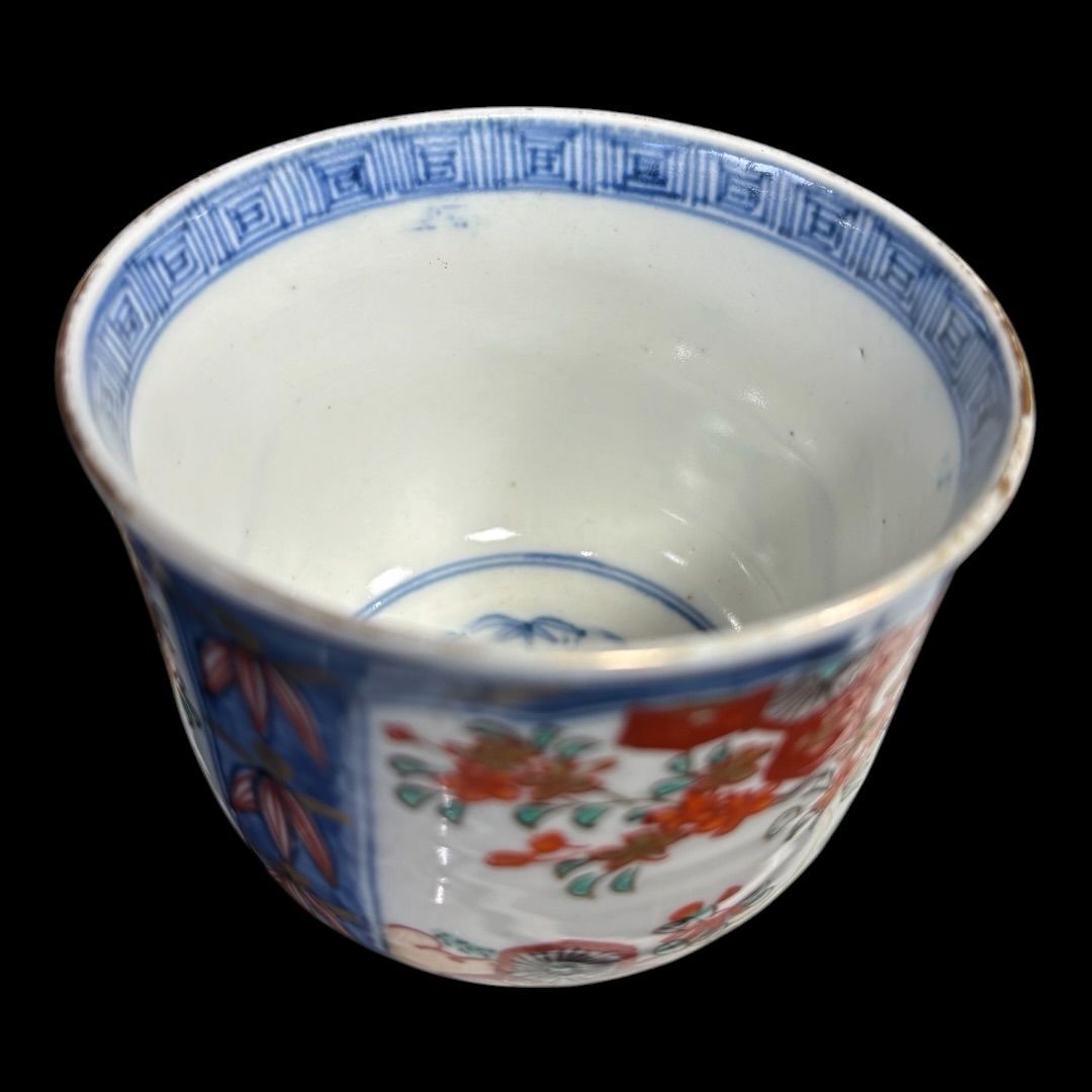 無傷完品　古伊万里　金彩赤絵　覗き　猪口　江戸時代　唐草　アンティーク　骨董 古伊万里 染付金彩赤絵 蛸唐草 輪花皿 | 買取実績 | 骨董品買取専門の